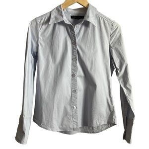 CLUB Monaco light blue cotton button down blouse womens medium